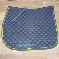 Quilt Jumper Saddle Pad, 1x Piping *gc, clean, v. faded, stains, mnr rubs, pills, hair, threads, puckers
