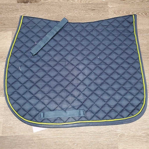 Quilt Jumper Saddle Pad, 1x Piping *gc, clean, v. faded, stains, mnr rubs, pills, hair, threads, puckers
