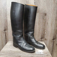 VINTAGE Dress Boots, Pull On, Top Leather Strap *xc, mnr dirt, scuffs & scrapes, older
