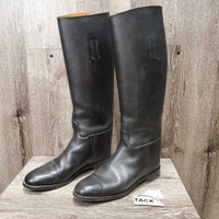 VINTAGE Dress Boots, Pull On, Top Leather Strap *xc, mnr dirt, scuffs & scrapes, older