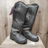 Tall Winter Riding Boots, zips *vgc, dirt, rubs, stains, sticky & stiff zipper