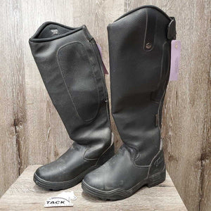 Tall Winter Riding Boots, zips *vgc, dirt, rubs, stains, sticky & stiff zipper