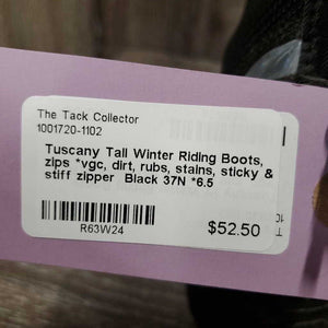 Tall Winter Riding Boots, zips *vgc, dirt, rubs, stains, sticky & stiff zipper
