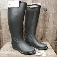 JUNIORS Tall Soft Rubber Riding Boots *xc/vgc, mnr dirt & scratches
