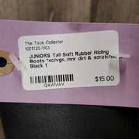 JUNIORS Tall Soft Rubber Riding Boots *xc/vgc, mnr dirt & scratches
