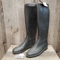 JUNIORS Tall Rubber Riding Boots *gc/fair, faded, peeling inside, residue, scratches & scrapes, v.rubbed heels