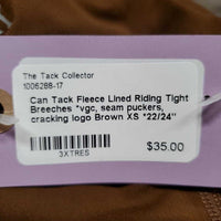 Fleece Lined Riding Tight Breeches *vgc, seam puckers, cracking logo
