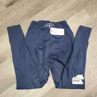 Fleece Lined Full Sticky Seat Riding Tight Breeches *gc, cracking logo, v.rub & frayed seat & seams
