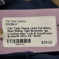 Fleece Lined Full Sticky Seat Riding Tight Breeches *gc, cracking logo, v.rub & frayed seat & seams