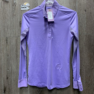 LS Show Sun Shirt, 1/2 Snap up, snap collar, mesh sleeves *gc, mnr seam puckers, snags & undone seams-;;