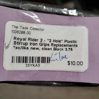 2 - "2 Hole" Plastic Stirrup Iron Grips Replacements *xc/like new, clean