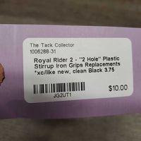 2 - "2 Hole" Plastic Stirrup Iron Grips Replacements *xc/like new, clean