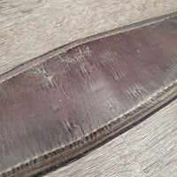 Padded Soft Leather Girth, 2x els *gc, gouges, dirt, hair, stretched els, older