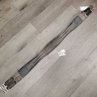 Padded Soft Leather Girth, 2x els *gc, gouges, dirt, hair, stretched els, older
