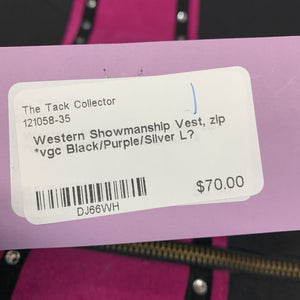 Western Showmanship Vest, zip *vgc
