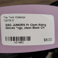 JUNIORS Pr Cloth Riding Gloves *vgc, clean
