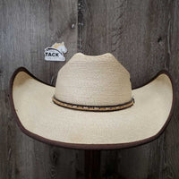 Palm Straw Western - Cowboy Hat *vgc, mnr dirt?stain