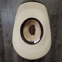 Palm Straw Western - Cowboy Hat *vgc, mnr dirt?stain
