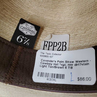 Palm Straw Western - Cowboy Hat *vgc, mnr dirt?stain

