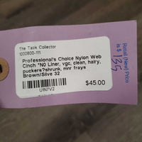 Nylon Web Cinch *N0 Liner, vgc, clean, hairy, puckers?shrunk, mnr frays

