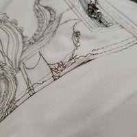 Euroseat Breeches *gc, curled inner waist, dingy, v.rubbed seat & waist, pills, mnr snags, stains & undone stitching
