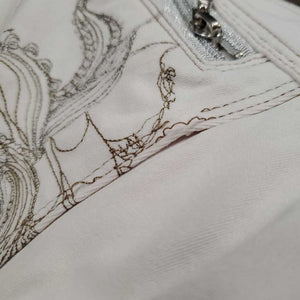 Euroseat Breeches *gc, curled inner waist, dingy, v.rubbed seat & waist, pills, mnr snags, stains & undone stitching