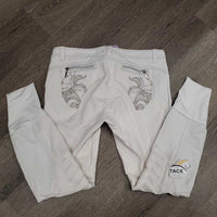 Euroseat Breeches *gc, curled inner waist, dingy, v.rubbed seat & waist, pills, mnr snags, stains & undone stitching