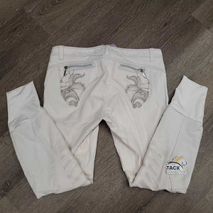 Euroseat Breeches *gc, curled inner waist, dingy, v.rubbed seat & waist, pills, mnr snags, stains & undone stitching