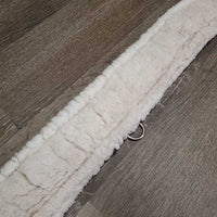 Nylon Web & Fleece Girth, 2x els, D Ring *vgc/gc, clean, clumpy, hairy, els: stretched & stained, edge rubs & thin spots
