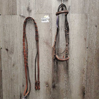 Rsd FS Bridle, Braided Reins *vgc, clean & mnr dirt, scraped edges, stiff, creases, rubs, dents

