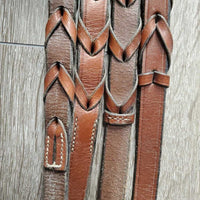Rsd FS Bridle, Braided Reins *vgc, clean & mnr dirt, scraped edges, stiff, creases, rubs, dents