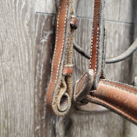 Rsd FS Bridle, Braided Reins *vgc, clean & mnr dirt, scraped edges, stiff, creases, rubs, dents
