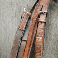 Rsd FS Bridle, Braided Reins *vgc, clean & mnr dirt, scraped edges, stiff, creases, rubs, dents
