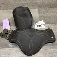 Soft Leather & Neoprene Hind Boots, tabs *gc, clean, sticky edges, lining: dirt, residue, rubs, loose
