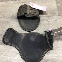 Soft Leather & Neoprene Hind Boots, tabs *gc, clean, sticky edges, lining: dirt, residue, rubs, loose