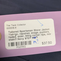 Show Jacket *fair/gc, repaired, snags, puckers, faded, older, lining corner rips, mnr stain?
