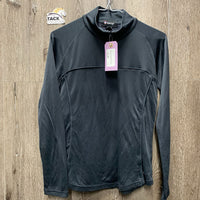 LS Fleece Lined Shirt, 1/4 Zip up *fair, v.rubbed & snagged, pills
