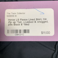 LS Fleece Lined Shirt, 1/4 Zip up *fair, v.rubbed & snagged, pills
