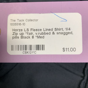 LS Fleece Lined Shirt, 1/4 Zip up *fair, v.rubbed & snagged, pills