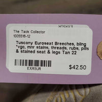 Euroseat Breeches, bling *vgc, mnr stains, threads, rubs, pills & stained seat & legs
