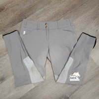 EuroSeat Breeches *gc, older, mnr snags, hairy velcro, seat seams: mnr stains, pulls & loose stitching, ankles: faded & pilly edges
