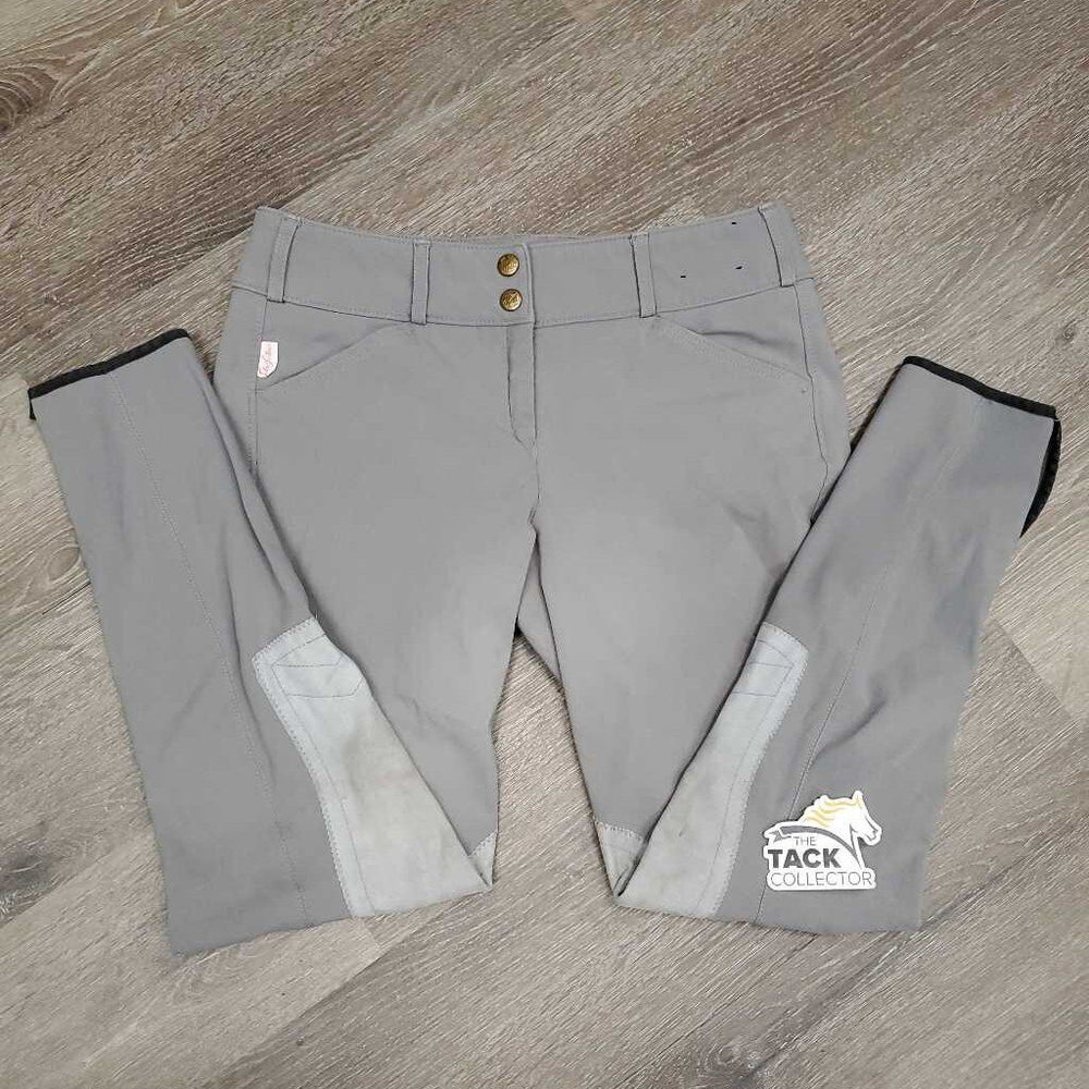 EuroSeat Breeches *gc, older, mnr snags, hairy velcro, seat seams: mnr stains, pulls & loose stitching, ankles: faded & pilly edges