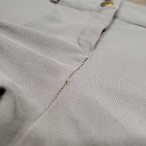 EuroSeat Breeches *gc, older, mnr snags, hairy velcro, seat seams: mnr stains, pulls & loose stitching, ankles: faded & pilly edges