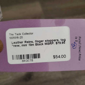 Leather Reins, finger stoppers, tag *new, mnr film