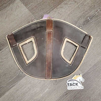 Leather & Felt Head Bumper Poll Guard *gc, faded, rubs, scrapes, stains, dirt, loose stitching
