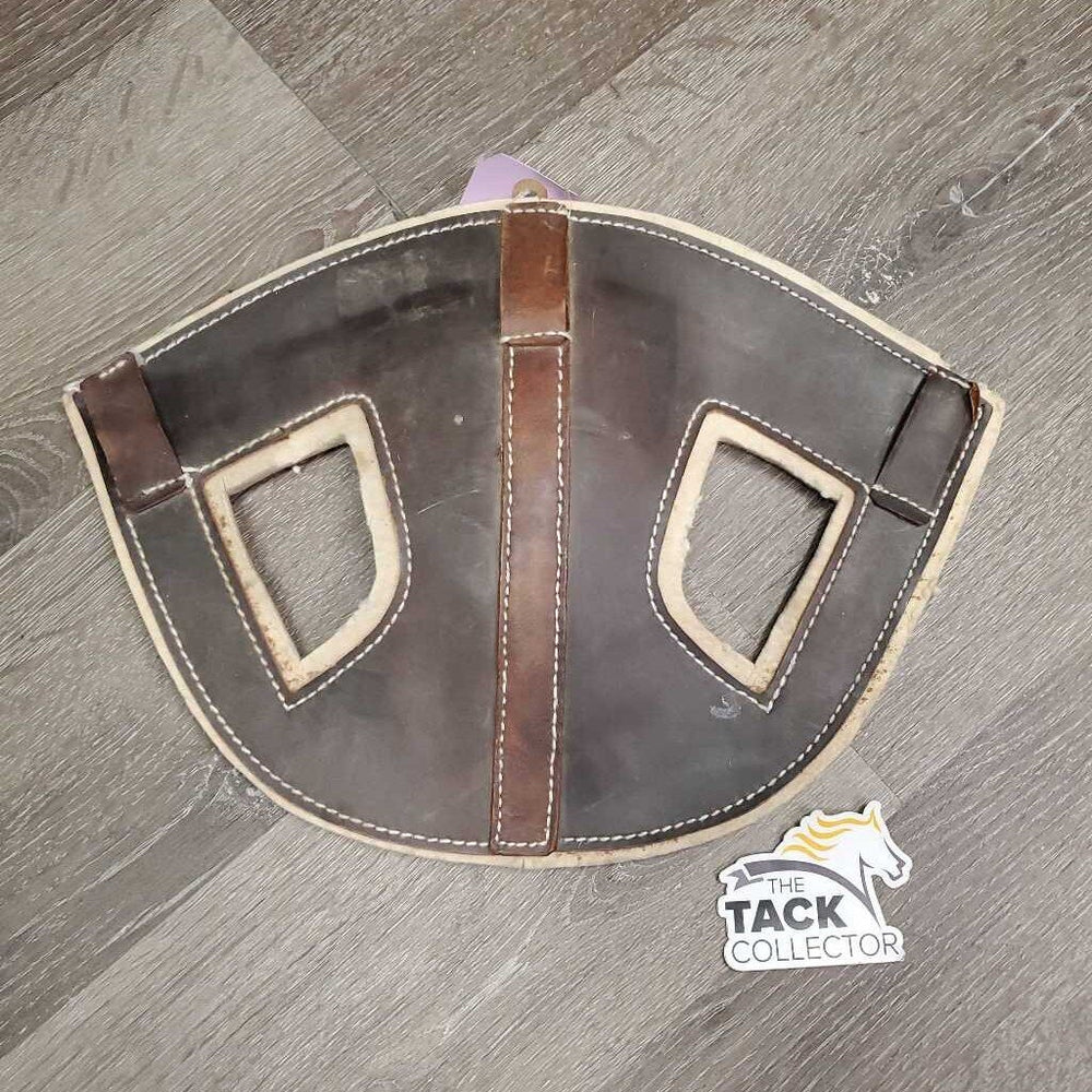 Leather & Felt Head Bumper Poll Guard *gc, faded, rubs, scrapes, stains, dirt, loose stitching