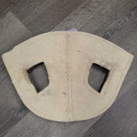 Leather & Felt Head Bumper Poll Guard *gc, faded, rubs, scrapes, stains, dirt, loose stitching