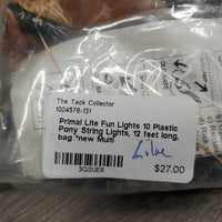 Primal Lite Fun Lights 10 Plastic Pony String Lights, 12 feet long, bag *new