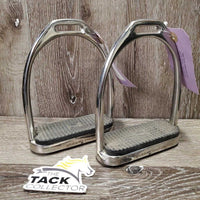 Pr Fine Stirrup Irons, grips *vgc, mnr dirt, scuffs & scratches
