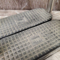 Pr Fine Stirrup Irons, grips *vgc, mnr dirt, scuffs & scratches
